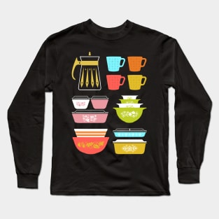 Pyrex Pretties - Vintage Glass Kitchenware Long Sleeve T-Shirt